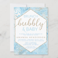 Invitation pour Baby Brunch Blue Marble Baby Showe