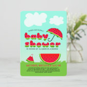 Invitation pour Baby Shower à thème Pastèque Sucré (Debout devant)