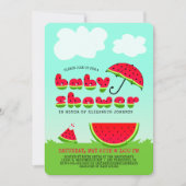 Invitation pour Baby Shower à thème Pastèque Sucré (Devant)