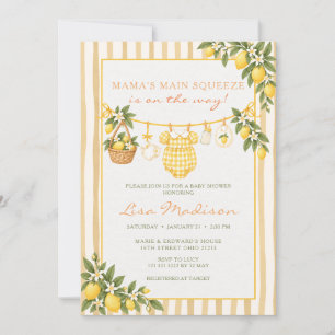 Invitation pour Baby Shower au citron de la part d