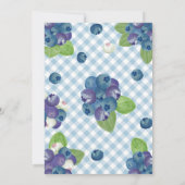 Invitation pour Baby Shower au Gingham Bleu Sucré  (Dos)