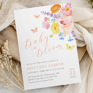 Invitation pour Baby Shower au Jardin Floral Paste