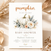 Invitation pour Baby Shower automnal Little Pumpki