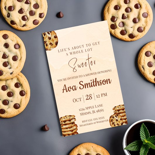 Invitation pour Baby Shower aux biscuits aux pépit