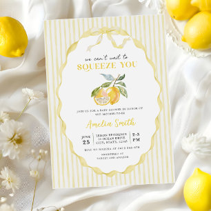 Invitation pour Baby Shower aux rayures de citron