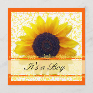 Invitation pour Baby Shower aux Tournesols