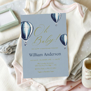 Invitation pour Baby Shower avec Ballon à Air Chau
