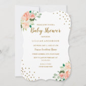 Invitation pour Baby Shower avec Confettis Floraux (Devant)