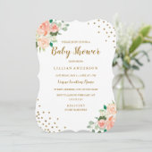 Invitation pour Baby Shower avec Confettis Floraux (Debout devant)