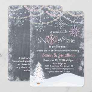 Invitation pour Baby Shower avec Flocon de Neige P