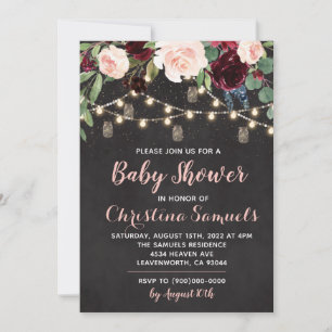 Invitation pour Baby Shower avec Guirlande Lumineu