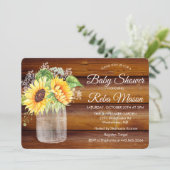 Invitation pour Baby Shower avec Pot Mason Tournes (Debout devant)