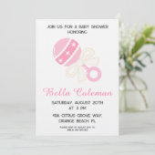 Invitation pour baby shower avec un adorable noeud (Debout devant)