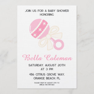 Invitation pour baby shower avec un adorable noeud