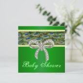 Invitation pour Baby Shower avec un arc en diamant (Debout devant)