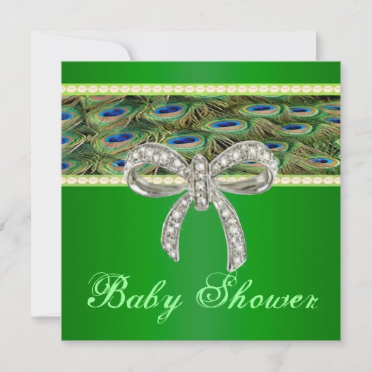 Invitation pour Baby Shower avec un arc en diamant (Devant)