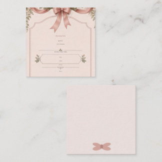 Invitation pour Baby Shower avec un nœud de jardin
