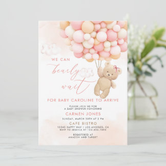 Invitation pour Baby Shower avec un ours en peluch