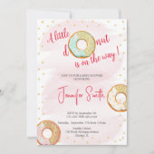 Invitation pour Baby Shower avec un petit donut ro (Devant)