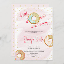 Invitation pour Baby Shower avec un petit donut ro