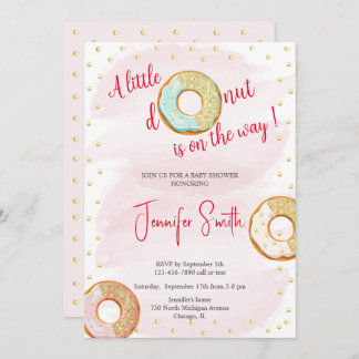 Invitation pour Baby Shower avec un petit donut ro