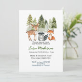 Invitation pour Baby Shower Aventure Garçon en For (Debout devant)