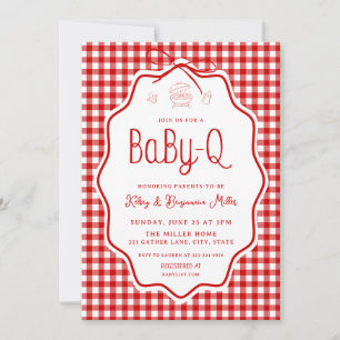 Invitation pour Baby Shower Barbecue Bébé-Q à carr