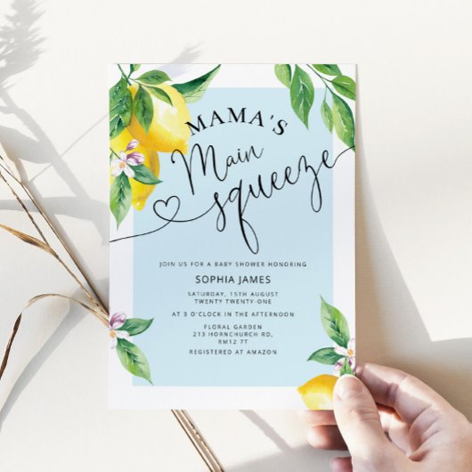 Invitation pour baby shower bébé citron, le chouch