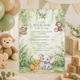 Invitation pour Baby Shower : Bébé de la Jungle Tr