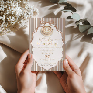 Invitation pour Baby Shower "Bébé est en train de 