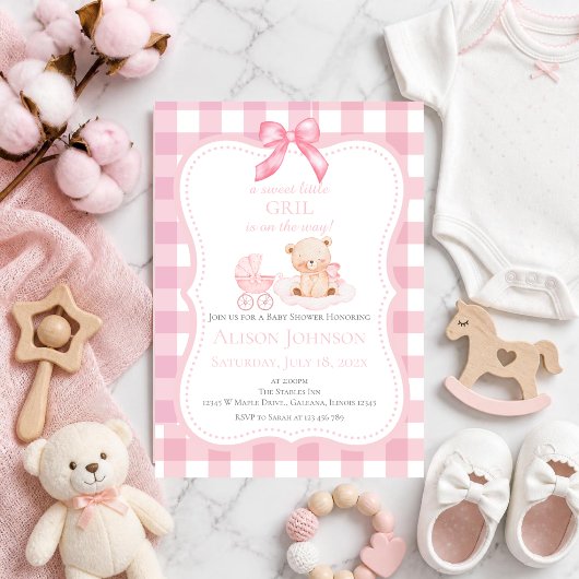 Invitation pour Baby Shower Bébé Fille