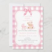 Invitation pour Baby Shower Bébé Fille (Devant)