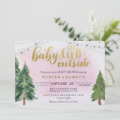 Invitation pour Baby Shower Bébé il fait froid deh (Debout devant)
