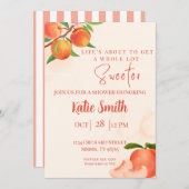 Invitation pour Baby Shower Bébé Pêche Douce – Pêc (Devant / Derrière)
