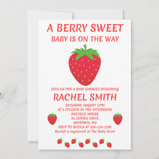 Invitation pour Baby Shower 'Berry Sweet'