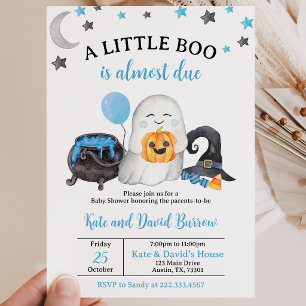 Invitation pour Baby Shower Blue A Little Boo