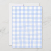 Invitation pour baby shower Blue Gingham Plaid Bab (Dos)