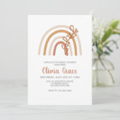Invitation pour Baby Shower Bohème Arc-en-Ciel (Debout devant)