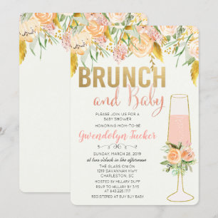 Invitation pour Baby Shower Brunch et Bubbly