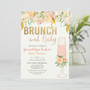 Invitation pour Baby Shower Brunch et Bubbly