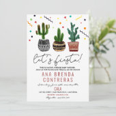 Invitation pour Baby Shower Cactus Fiesta (Debout devant)