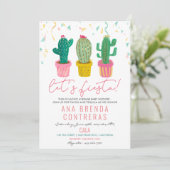 Invitation pour Baby Shower Cactus Fiesta (Debout devant)