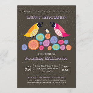 Invitation pour Baby Shower: Cailles des Bois II