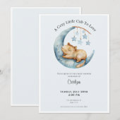 Invitation pour Baby Shower Capybara Lune Douillet (Devant / Derrière)
