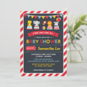 Invitation pour Baby Shower Carnaval Rétro avec An (Debout devant)