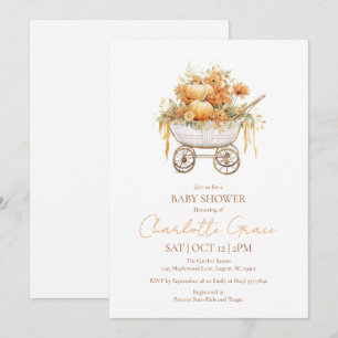 Invitation pour Baby Shower Carrosse de Citrouille
