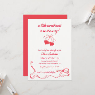 Invitation pour Baby Shower Cherry sweetheart