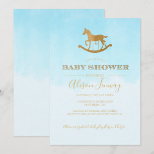 Invitation pour Baby Shower Cheval à Bascule