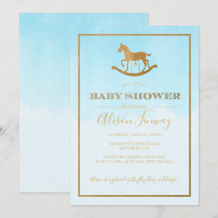 Invitation pour Baby Shower Cheval à Bascule