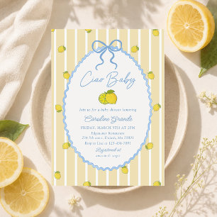 Invitation pour Baby Shower Ciao Baby Blue Lemon